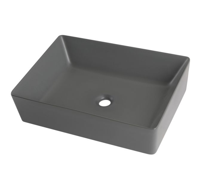 Раковина накладна Mixxus Premium QUADRO-0108 GRAY 550x390x145mm (MP6652)