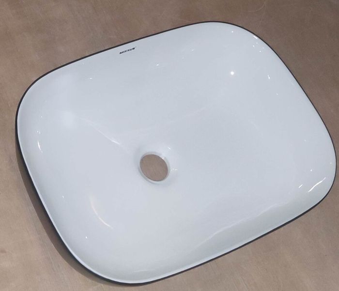 Раковина накладна Mixxus Premium DIVERSE-0112 WHITE-BLACK 455х325х135mm (MP6542)