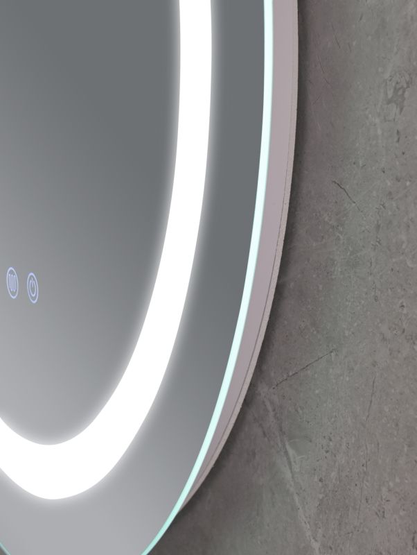 Дзеркало Mixxus PLAIN MC02-80 з Led Touch, Anti-fog, димером, регулятором яскравості, годинником (MI6931)