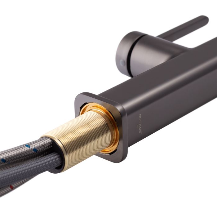 Змішувач для кухні з висувним виливом Mixxus Premium HAMMER 014 GRAPHITE (MI6955)