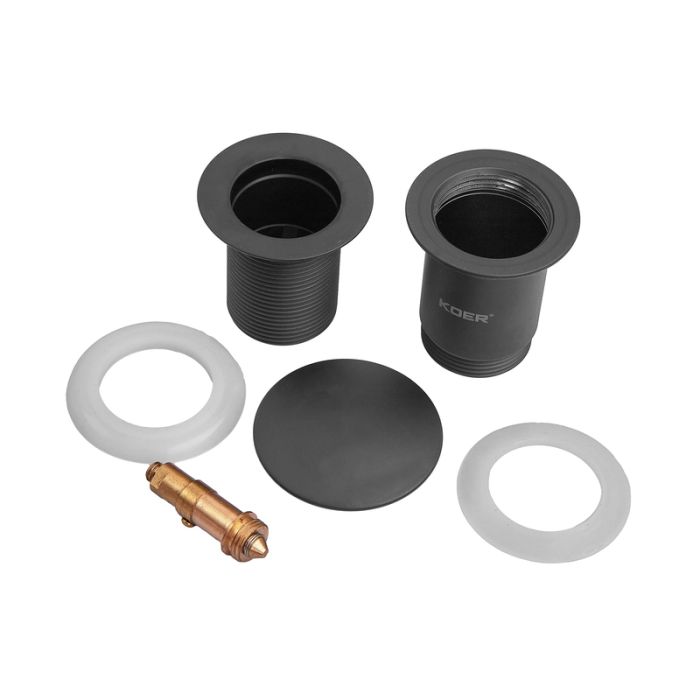 Донний клапан для раковини Koer PW-08-05 1 1/4''  без переливу автоматичний СLICK-СLACK (Колір чорн) (KR5789)