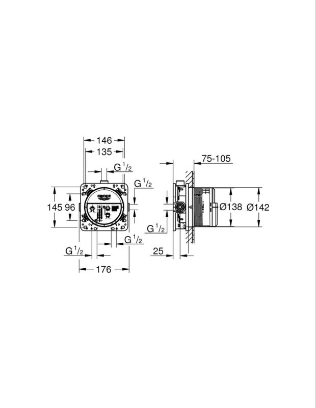 Набір для комплектації ванни та душа Grohe Grohtherm SmartControl з New Tempesta 250 (UA26415SC10)