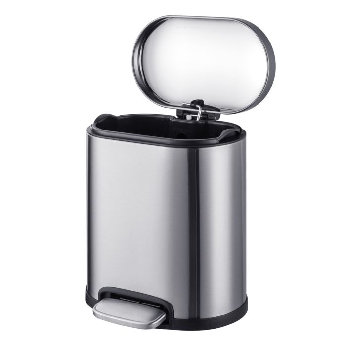 Відро для сміття з плавним закриттям овальне Mixxus Premium Topper-TC0205 SS Color 5л колір нержавійка (MI7059)