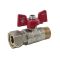 Кран кульовий Nolf classic NFC.821-06-1/2" FM ГШМ з накидною гайкою, ручка "метелик" червона (NF3153)