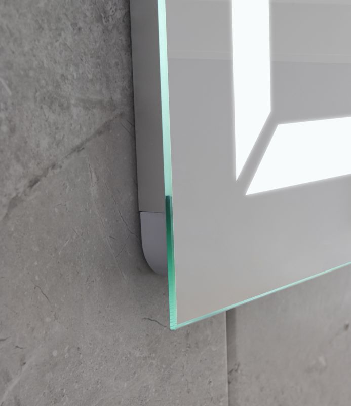 Дзеркало Mixxus LIGHT MR01-70x50 з Led Touch, Anti-fog, димером, регулятором яскравості, годинником (MI6000)