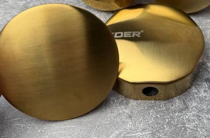 Комплект накладок до сифону для ванни Koer BD-04-12 НАПІВАВТОМАТ (Колір золото матове) 1 1/2'' (KR5445)