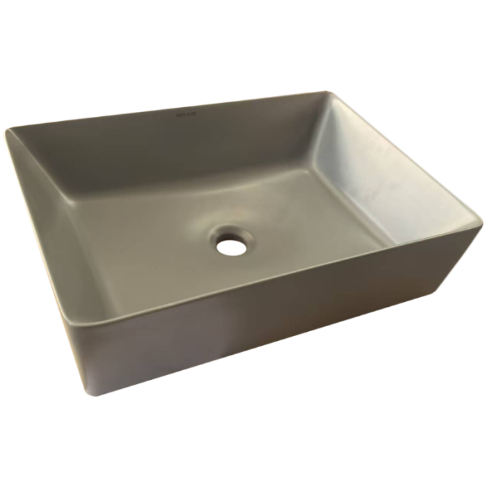 Раковина накладна Mixxus Premium QUADRO-0108 GRAY 550x390x145mm (MP6652)