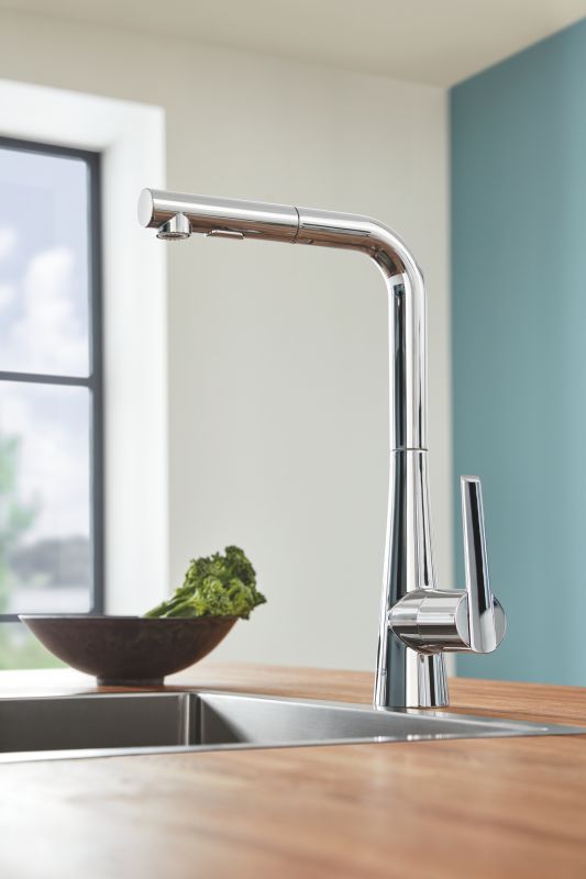 Змішувач для кухні з висувним виливом Grohe Zedra (32553002)