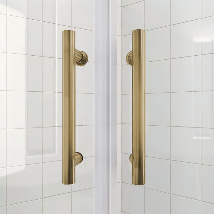 Душова кабіна без піддону Koer SR SC04-90x90x195-TR-12 прозоре скло Easy Clean 5мм Матове золото (KR5681)