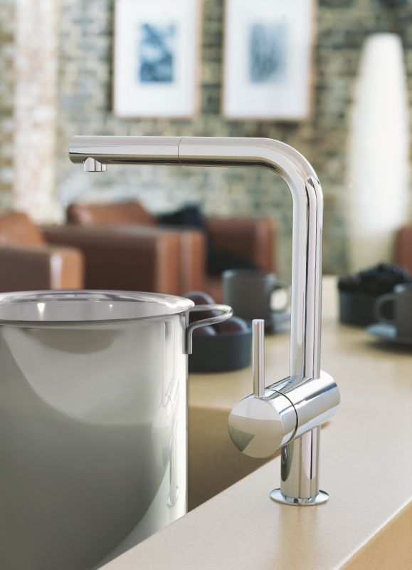 Змішувач для кухні з висувним виливом Grohe Minta (32168000)