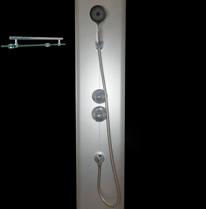 Бокс душовий без гідромасажу Mixxus STRONG SB02-90x90x215-GR SATIN з низьким піддоном (MI6887)