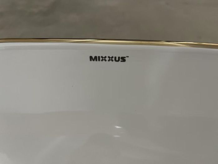 Раковина накладна Mixxus Premium ELLIPSE-0105 EDGE GOLD 600х400х150mm (MP6564)