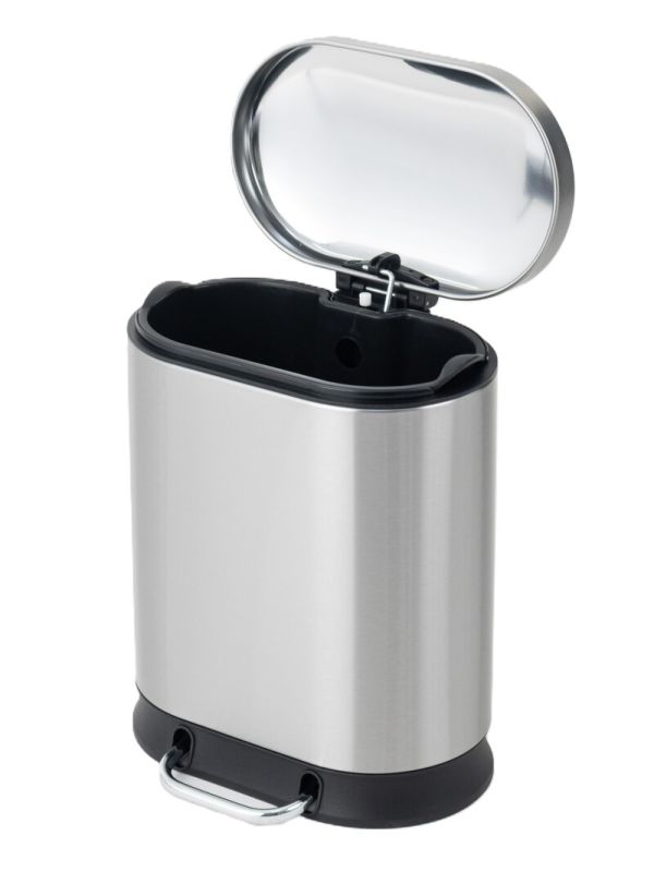 Відро для сміття з плавним закриттям овальне Mixxus Premium Strong-TC0120 SS Color 20л колір наржавійка (MI7081)