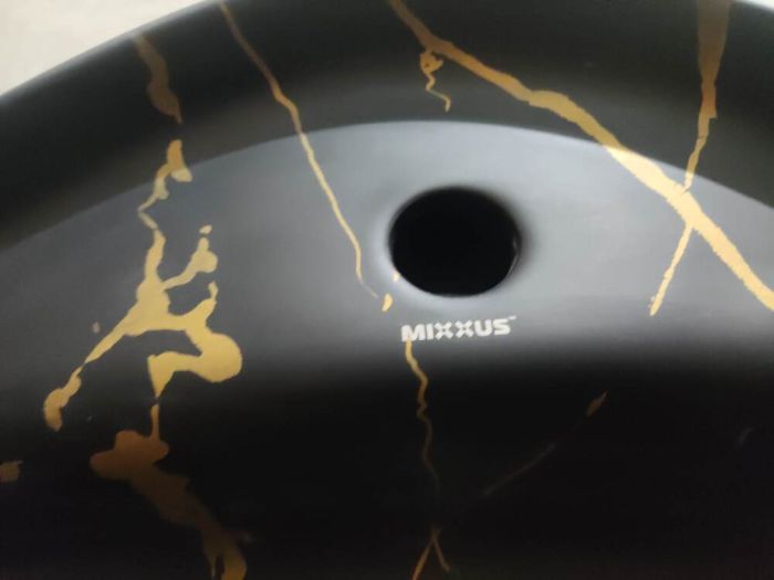 Раковина накладна MIXXUS PREMIUM WAVE-0201 MARBLE 430х430х150mm з отвором під змішувач (MP6536)