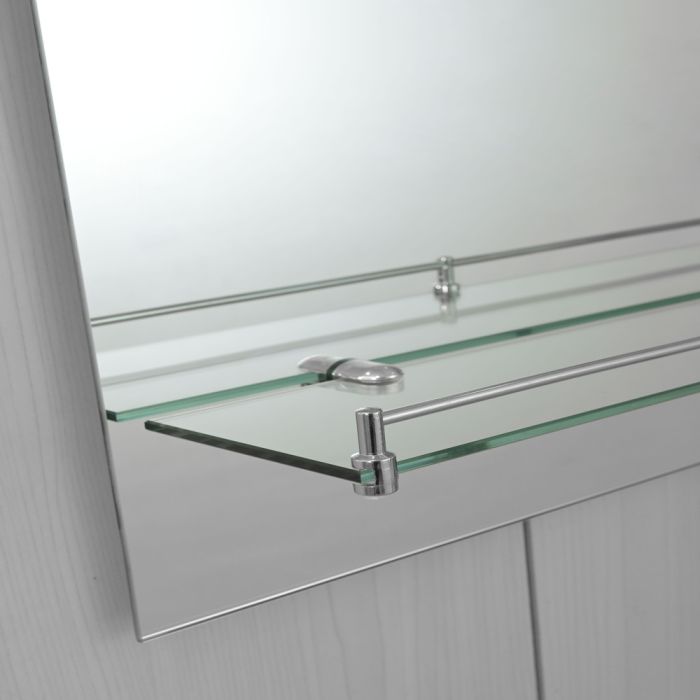 Дзеркало настінне Zerix LAGUNA MRZ03-50x70x11 прямокутне з дугоподібним верxом та полицею (ZX5622)