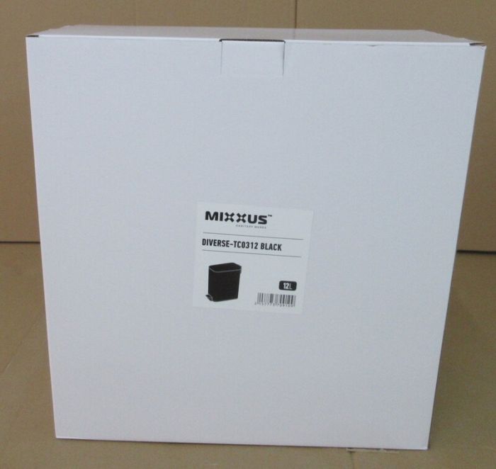 Відро для сміття з плавним закриттям прямокутне Mixxus Diverse-TC0312 Black 12л колір чорний (MI7091)
