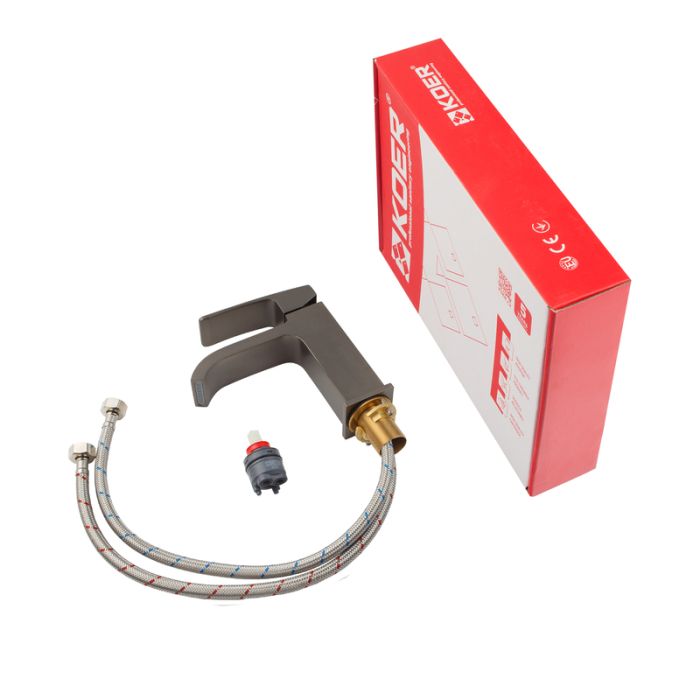 Змішувач для умивальника KOER KB-10037-07 (Колір графіт) (KR5999)