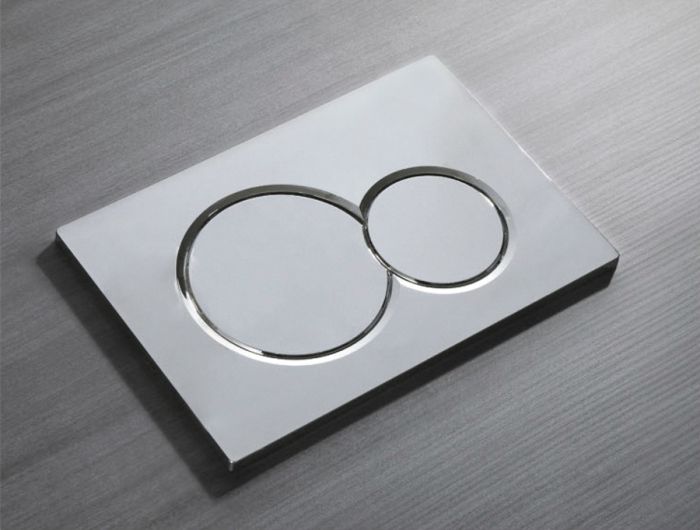 Панель змиву Koer KT-0601-01 240x160x10mm пластикова, кнопка кругла (колір хром) (KR5174)