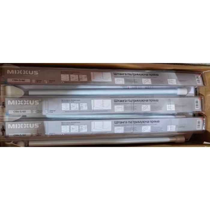 Штанга для шторки підтримуюча пряма Mixxus CRA-S-60 60cm (алюміній) (БЛІСТЕР) (AC3594)