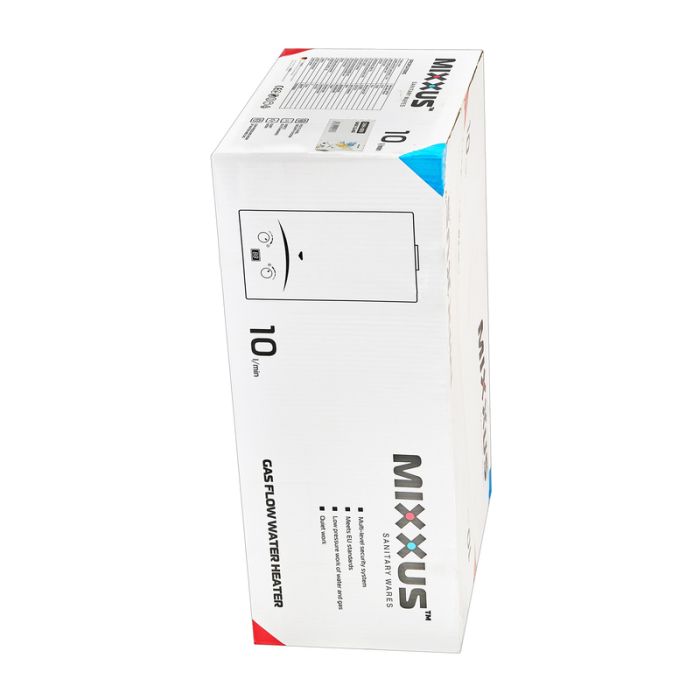Газова колонка MIXXUS GWH-0610 BASIC GLASS димохідна 10 л/хв (панель зі скла з малюнком) (WH0027)