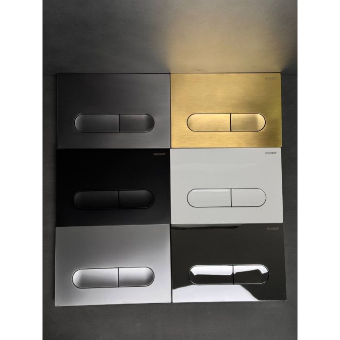 Панель змиву Koer KT-0608-01 240x160x10mm пластикова, кнопка закруглена (колір хром) (KR6124)