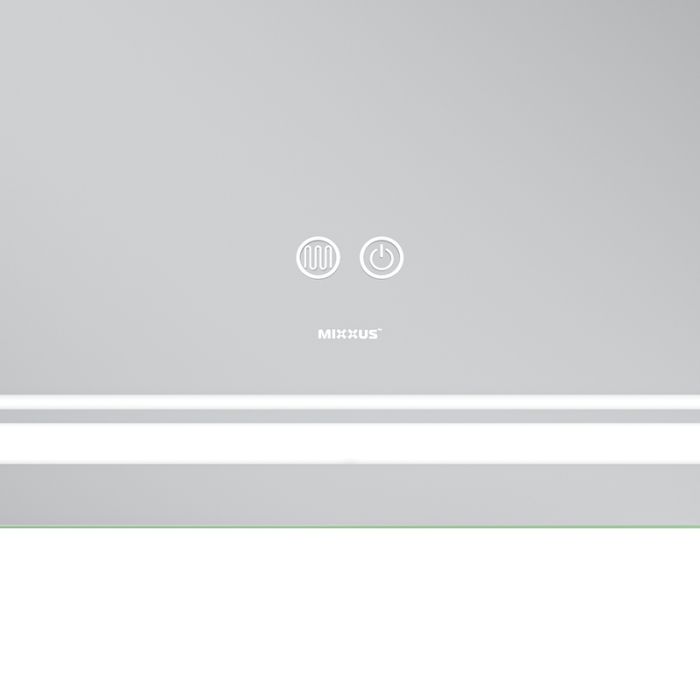 Дзеркало Mixxus Premium QUADRO MR20-120x80 з Led Touch, Anti-fog, димером, регулятором яскравості, лінзою (MP6624)