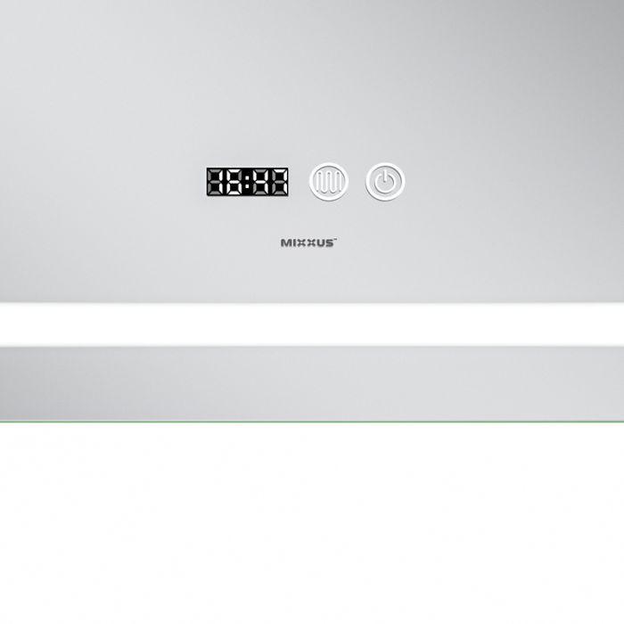 Дзеркало Mixxus Premium FLASH MR21-60x80 з Led Touch, Anti-fog, димером, регулятором яскравості, годинником (MP6617)