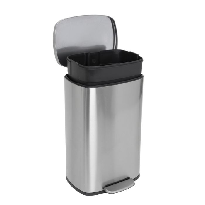 Відро для сміття з плавним закриттям прямокутне Mixxus Bevel-TC0112 SS Color 12л колір наржавійка (MI7087)
