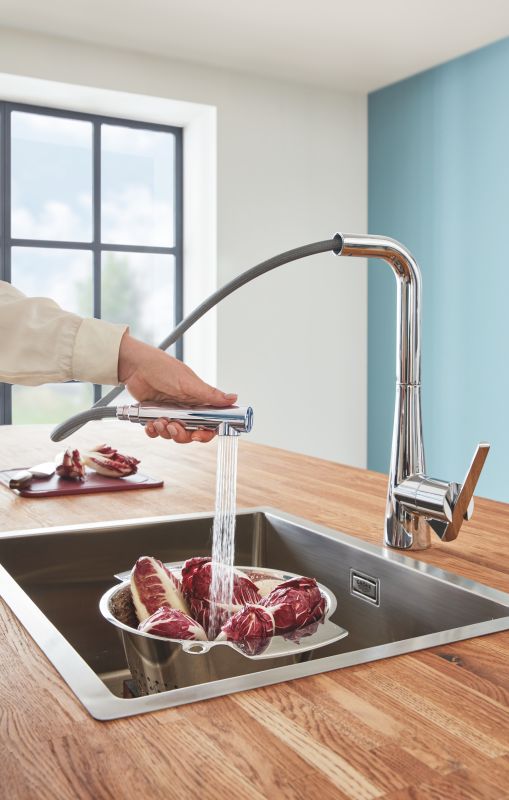 Змішувач для кухні з висувним виливом Grohe Zedra (32553002)