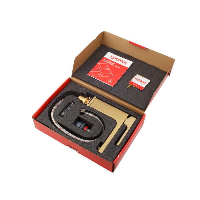 Змішувач для умивальника KOER KB-10009-12 (Колір матове золото) (KR5977)