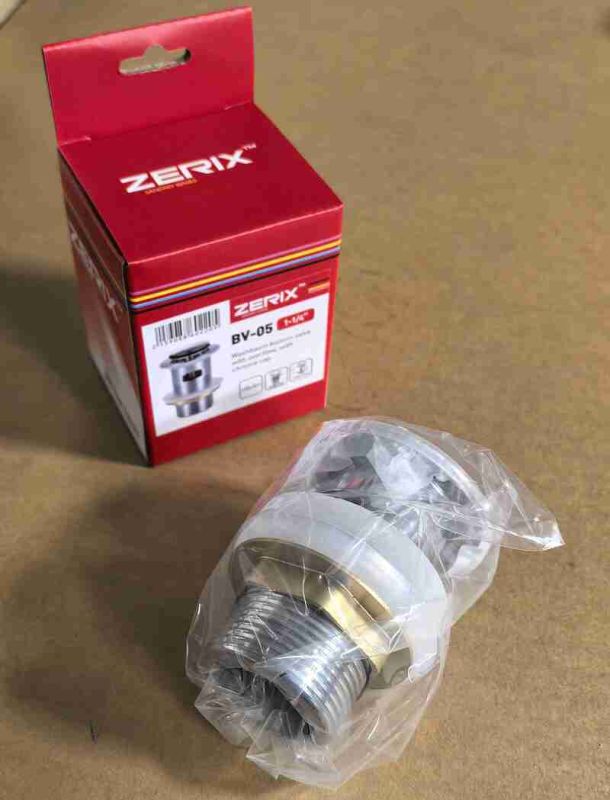 Донний клапан для раковини Zerix BV-05 1 1/4'' з переливом автоматичний СLICK-СLACK (Колір хром) (ZX6022)
