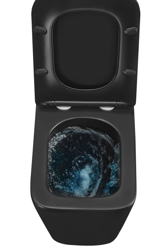 Унітаз підвісний Mixxus Premium QUADRO-0301-T3 BLACK 490х340х360mm, система змиву TORNADO 3.0 (MP6587)