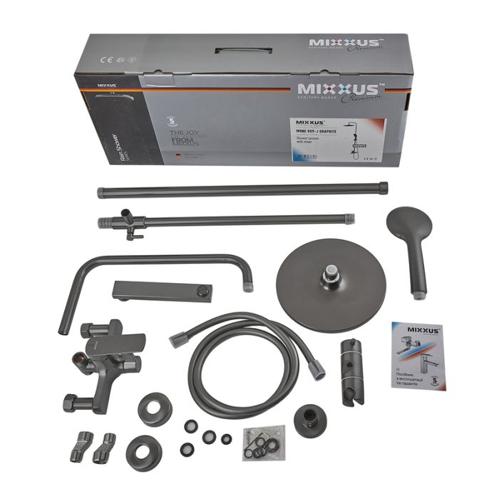 Душова колона зі змішувачем Mixxus Premium MONE 009-J Graphite (MI6783)