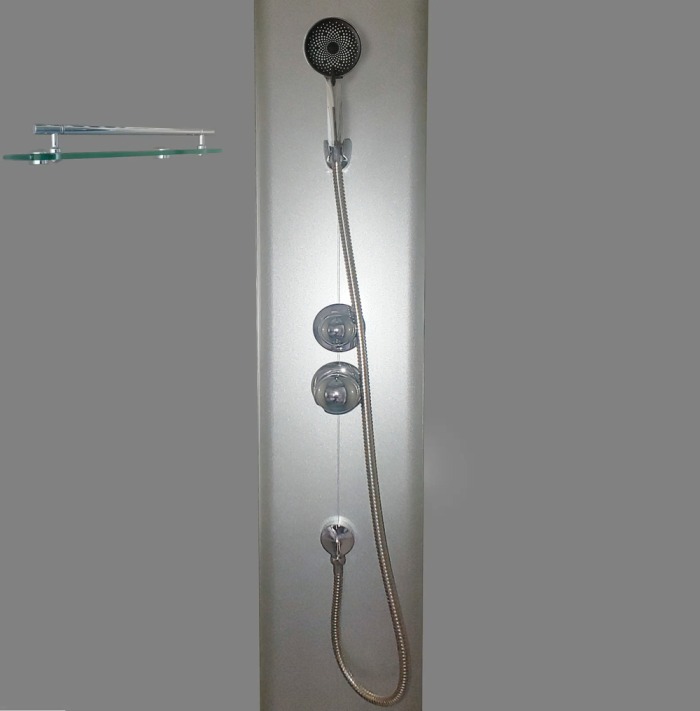 Бокс душовий без гідромасажу Mixxus STRONG SB02-90x90x215-FB SATIN з низьким піддоном (MI6886)