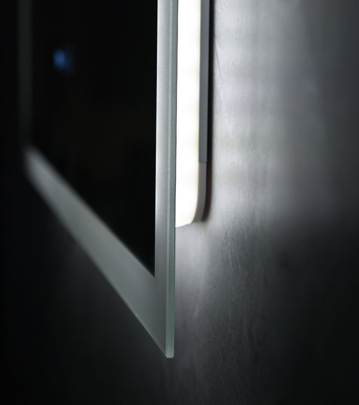 Дзеркало Mixxus FLAT MR04-100x60 з Led Touch, Anti-fog, димером, регулятором яскравості, годинником (MI6008)