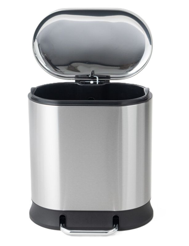 Відро для сміття з плавним закриттям овальне Mixxus Premium Strong-TC0120 SS Color 20л колір наржавійка (MI7081)