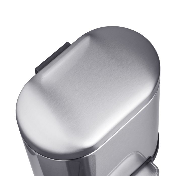 Відро для сміття з плавним закриттям овальне Mixxus Premium Topper-TC0205 SS Color 5л колір нержавійка (MI7059)