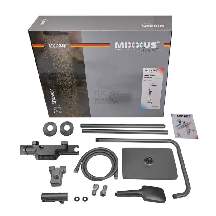 Душова колона зі змішувачем Mixxus Premium Terra 009-J Graphite (колір графіт) (MI8385)