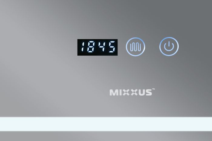 Дзеркало Mixxus STYLE MR03-90x70 з Led Touch, Anti-fog, димером, регулятором яскравості, годинником (MI6007)