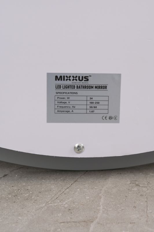 Дзеркало Mixxus PLAIN MV02-50x70 з Led Touch, Anti-fog, димером, регулятором яскравості, годинником (MI6010)