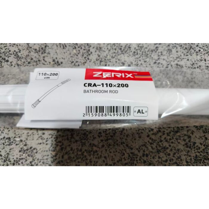Штанга для шторки телескопічна пряма Zerix CRA-110x200 110cm-200cm (алюміній) (пакет) (ZX4998)