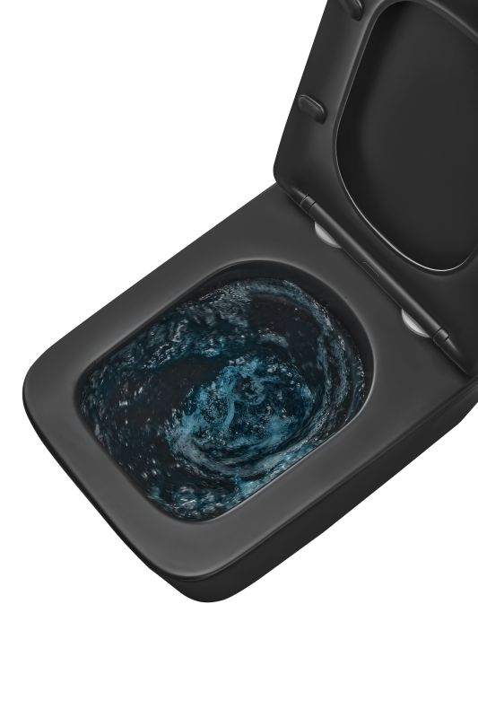Унітаз підвісний Mixxus Premium QUADRO-0301-T3 BLACK 490х340х360mm, система змиву TORNADO 3.0 (MP6587)