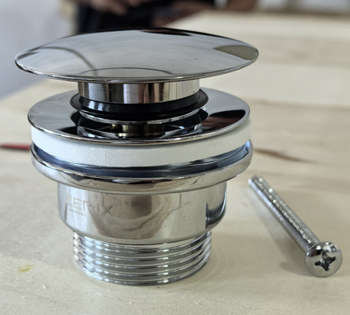 Донний клапан для раковини Zerix BV-03 1 1/4''  універсальний (з/без перел) СLICK-СLACK (Колір хром) (ZX6019)