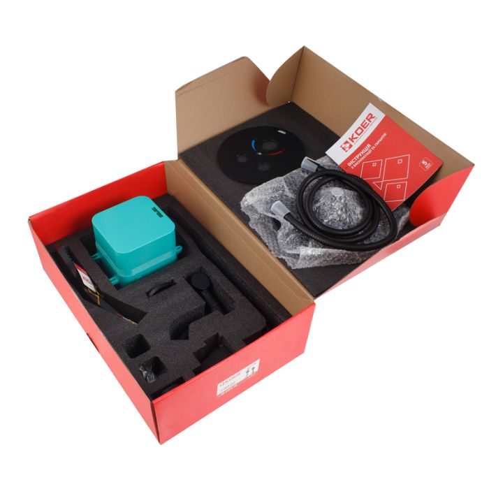 Вбудована душова система з термостатом Koer KB-67012-05 (Колір чорний) (KR4729)