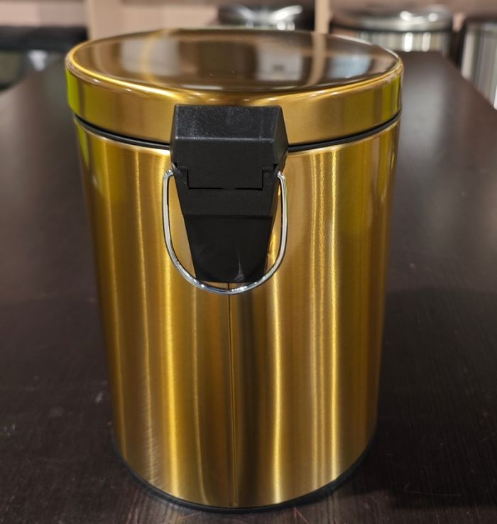 Відро для сміття з плавним закриттям кругле Mixxus Ellipse-TC0205 Brushed Gold 5л (колір матове золото) (MI8400)