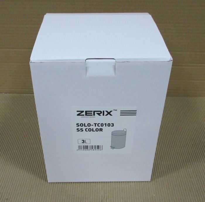Відро для сміття кругле Zerix Solo-TC0103 SS Color 3 л колір нержавійка (ZX5895)