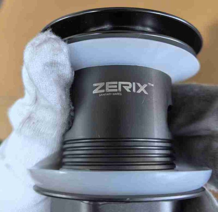 Донний клапан для раковини з переливом Zerix BV-09 GRAY 1 1/4" автоматичний Click-Clack (Колір графіт) (MY0415)