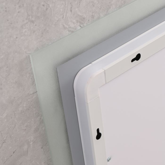 Дзеркало Mixxus FLAT MR04-80x60 з Led Touch, Anti-fog, димером, регулятором яскравості, годинником (MI6928)