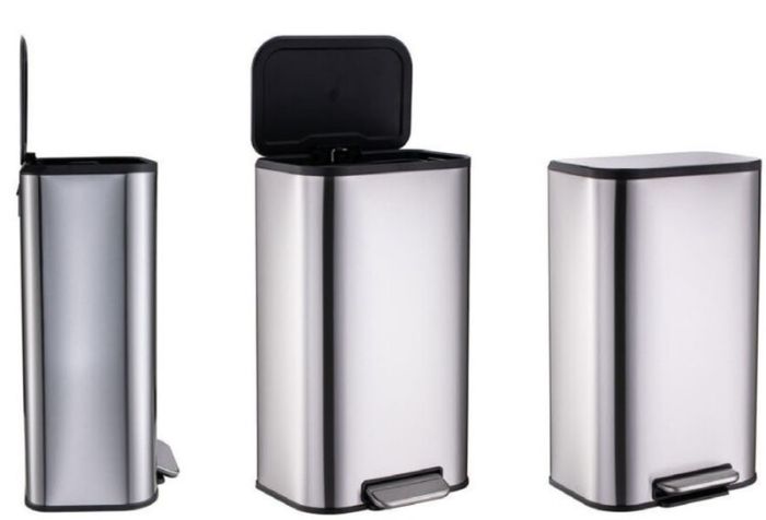 Відро для сміття з плавним закриттям прямокутне Mixxus Bevel-TC0105 SS Color 5л колір наржавійка (MI7086)