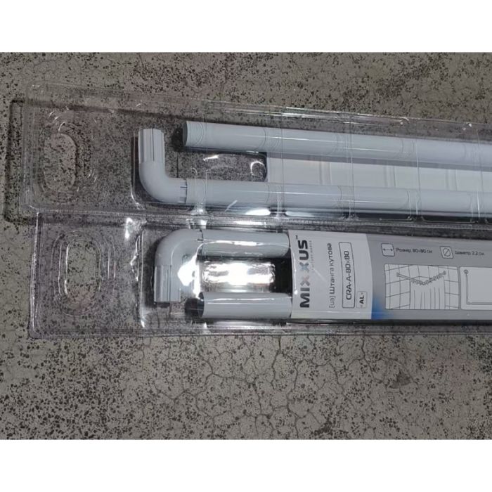 Штанга для шторки кутова Mixxus CRA-A-80x80 80x80cm (алюміній) (БЛІСТЕР) (AC3590)